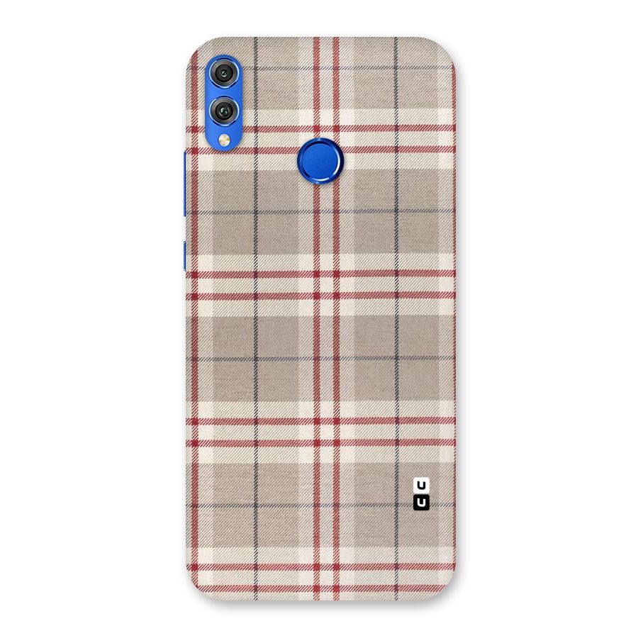 Beige Red Check Back Case for Honor 8X