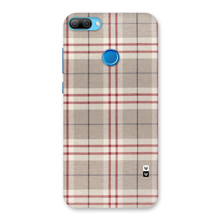 Beige Red Check Back Case for Honor 9N