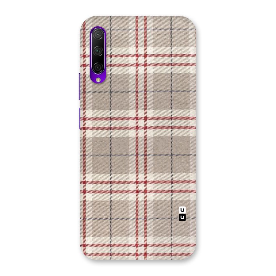 Beige Red Check Back Case for Honor 9X Pro