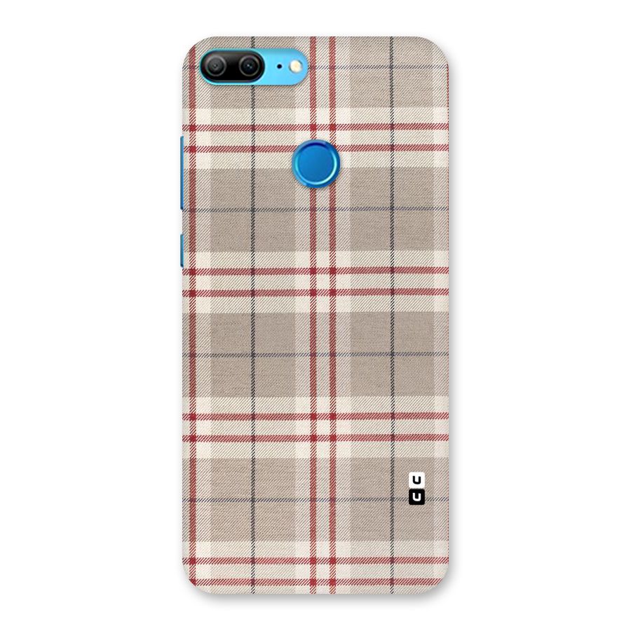 Beige Red Check Back Case for Honor 9 Lite
