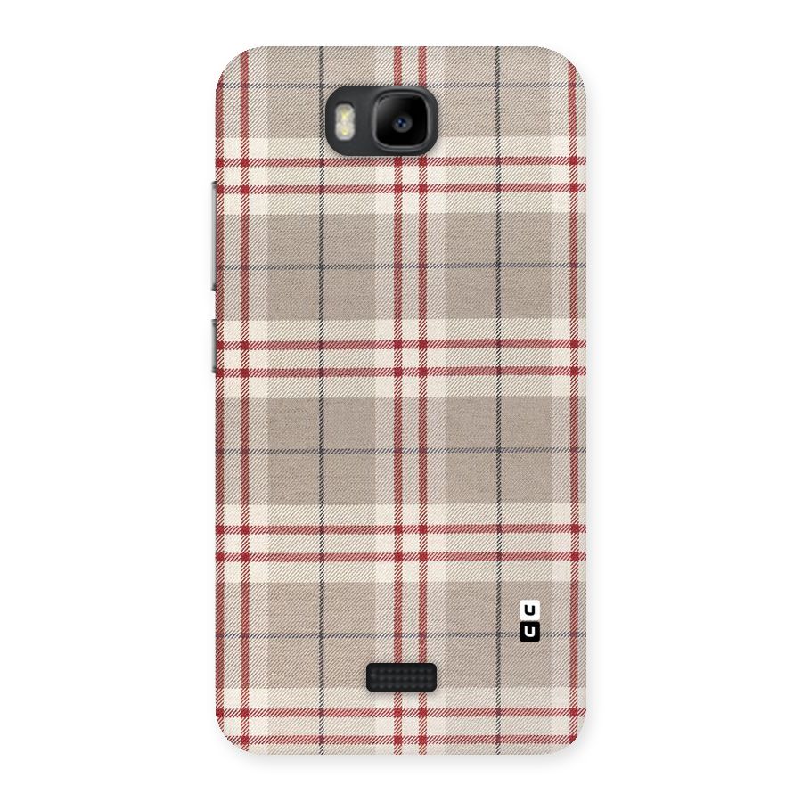 Beige Red Check Back Case for Honor Bee