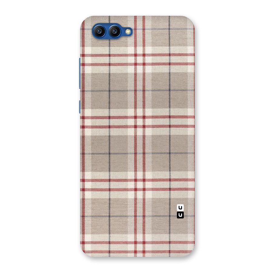 Beige Red Check Back Case for Honor View 10