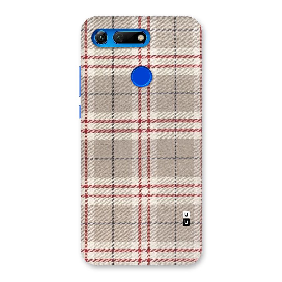 Beige Red Check Back Case for Honor View 20