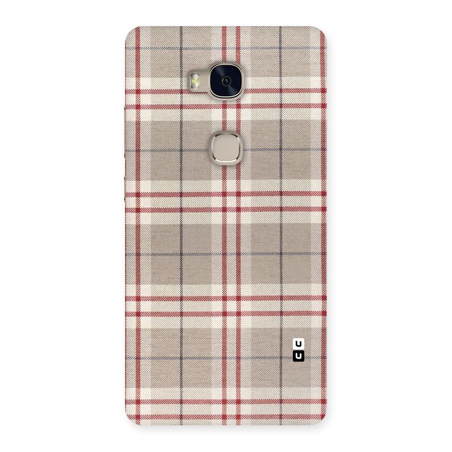 Beige Red Check Back Case for Huawei Honor 5X