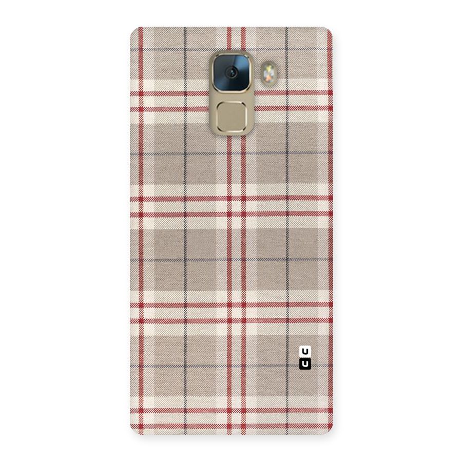 Beige Red Check Back Case for Huawei Honor 7