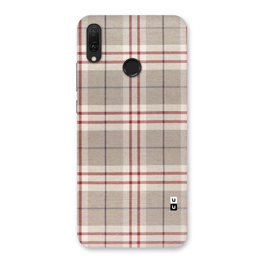 Beige Red Check Back Case for Huawei Y9 (2019)
