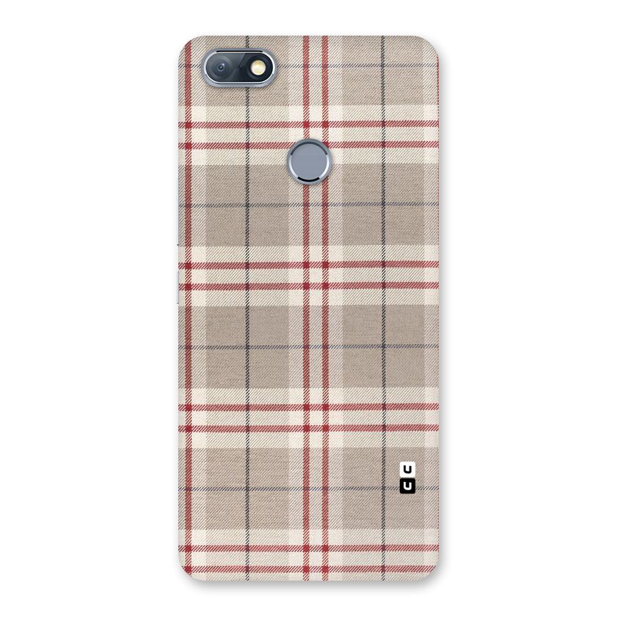 Beige Red Check Back Case for Infinix Note 5