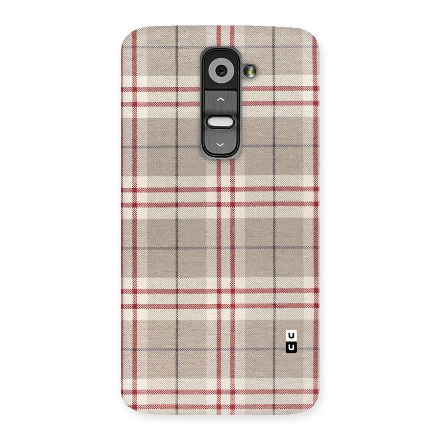 Beige Red Check Back Case for LG G2