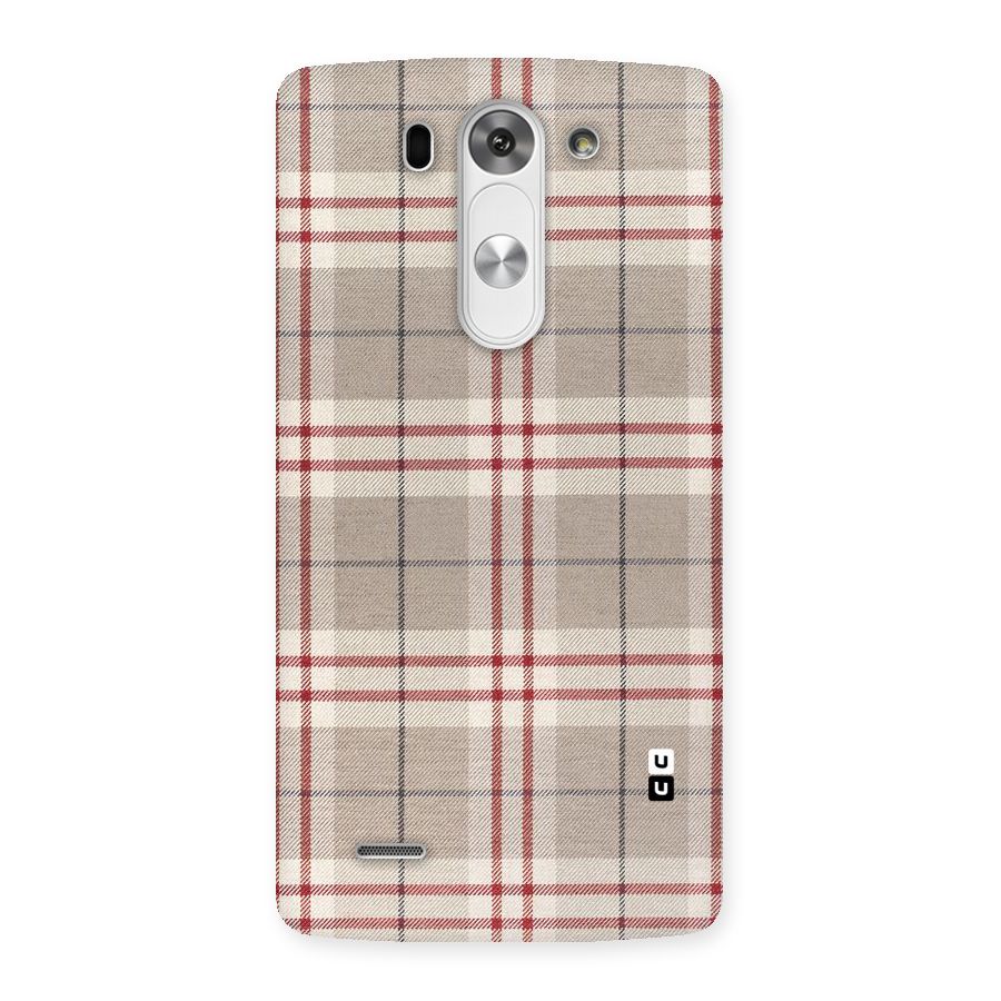 Beige Red Check Back Case for LG G3 Mini