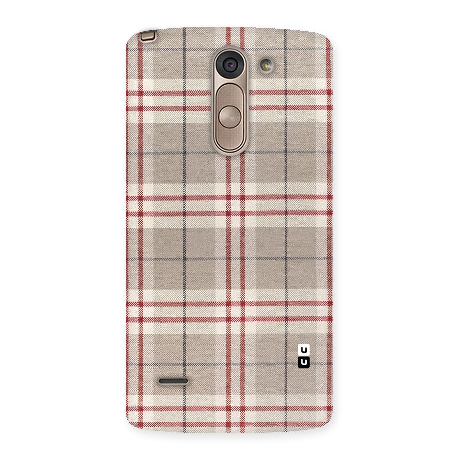 Beige Red Check Back Case for LG G3 Stylus