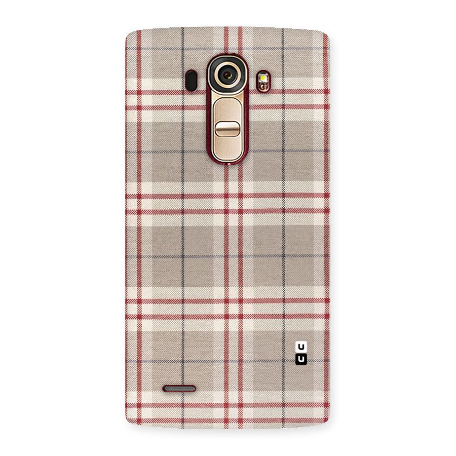 Beige Red Check Back Case for LG G4