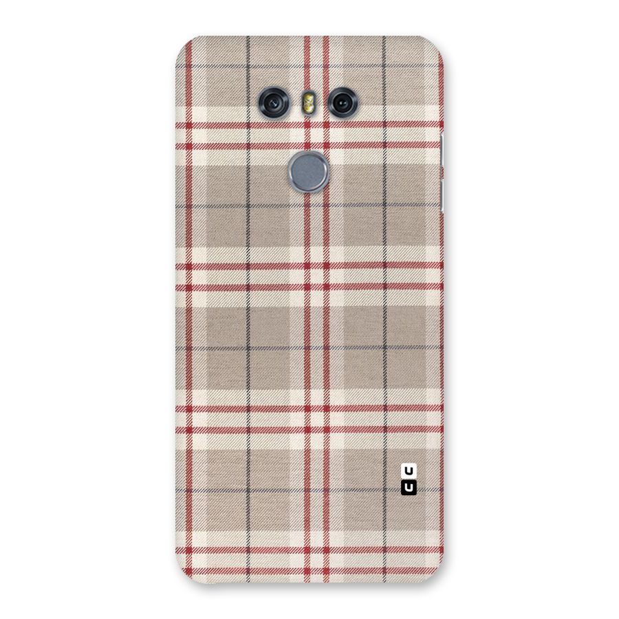Beige Red Check Back Case for LG G6