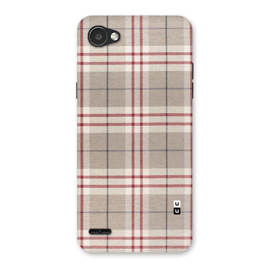 Beige Red Check Back Case for LG Q6