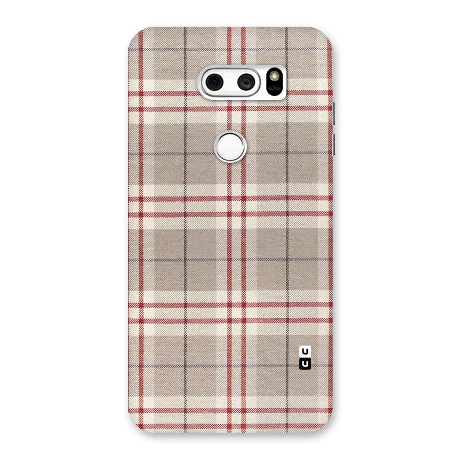 Beige Red Check Back Case for LG V30