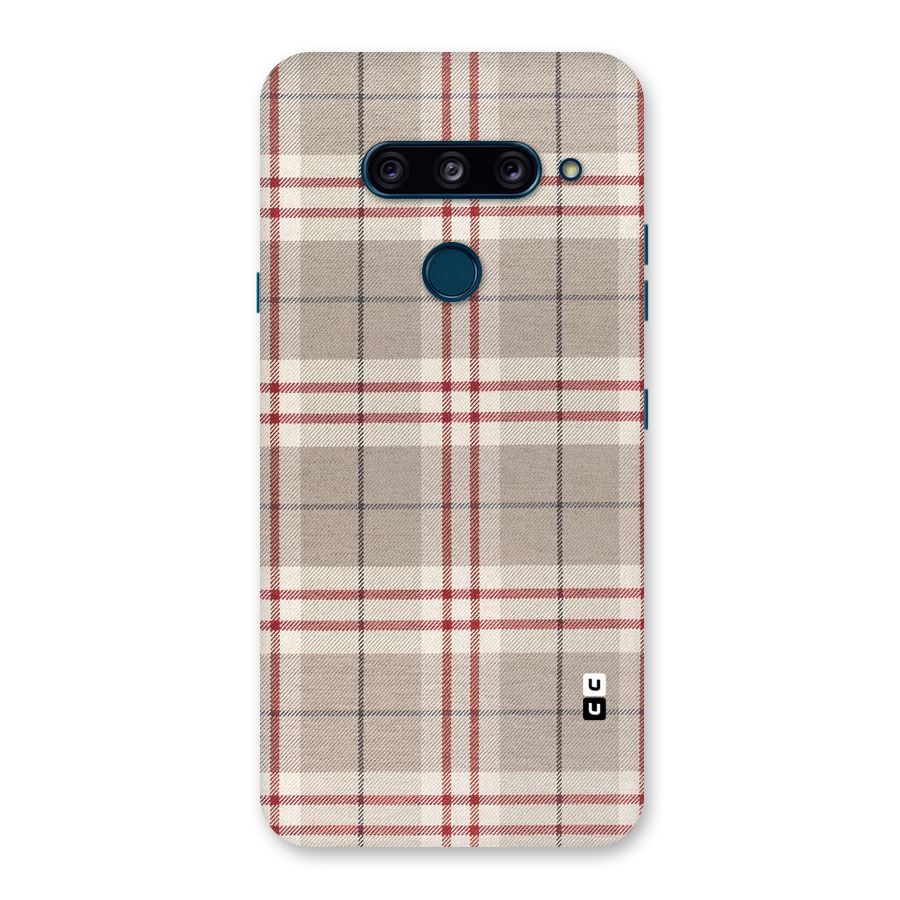 Beige Red Check Back Case for LG  V40 ThinQ