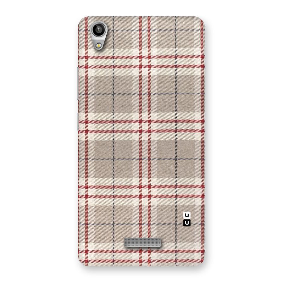 Beige Red Check Back Case for Lava-Pixel-V1