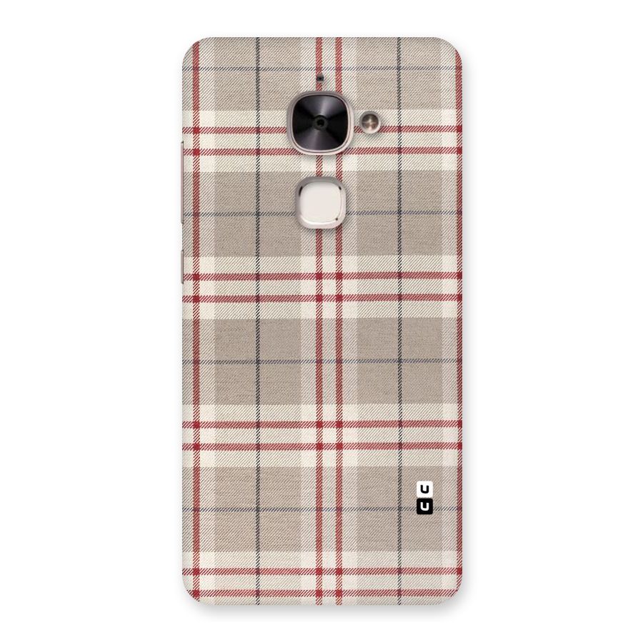 Beige Red Check Back Case for Le 2