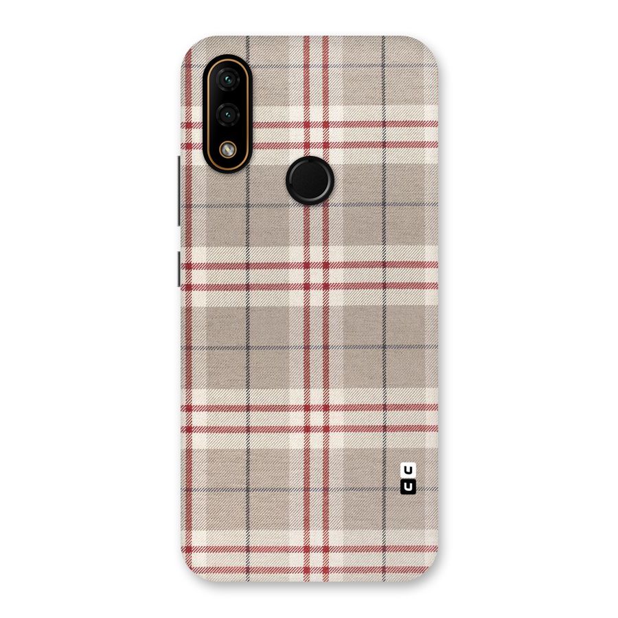 Beige Red Check Back Case for Lenovo A6 Note