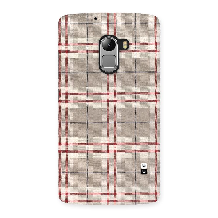 Beige Red Check Back Case for Lenovo K4 Note