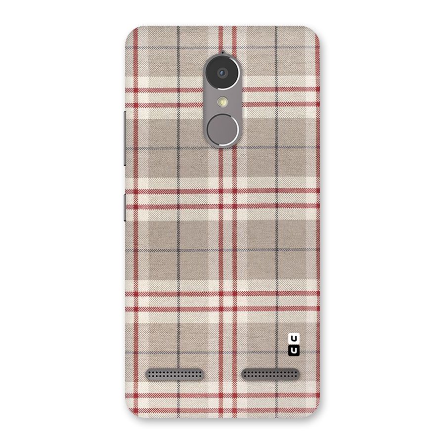 Beige Red Check Back Case for Lenovo K6