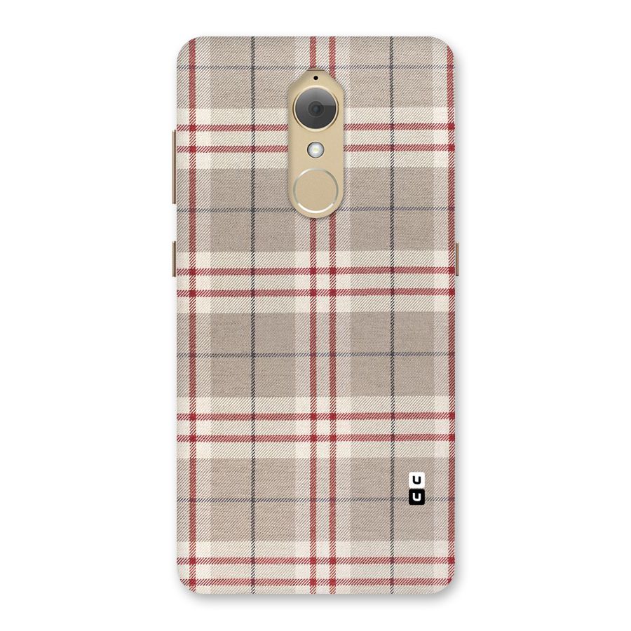 Beige Red Check Back Case for Lenovo K8