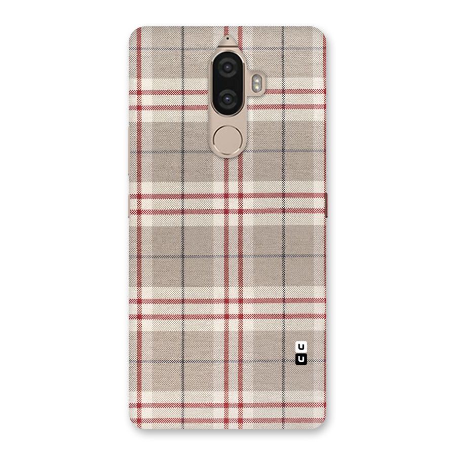 Beige Red Check Back Case for Lenovo K8 Note