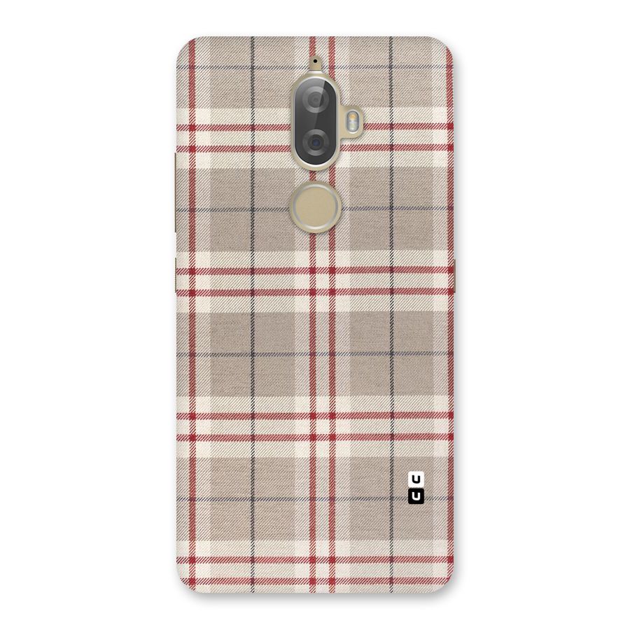 Beige Red Check Back Case for Lenovo K8 Plus