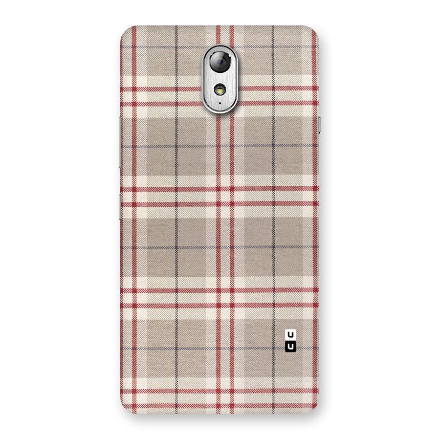 Beige Red Check Back Case for Lenovo Vibe P1M