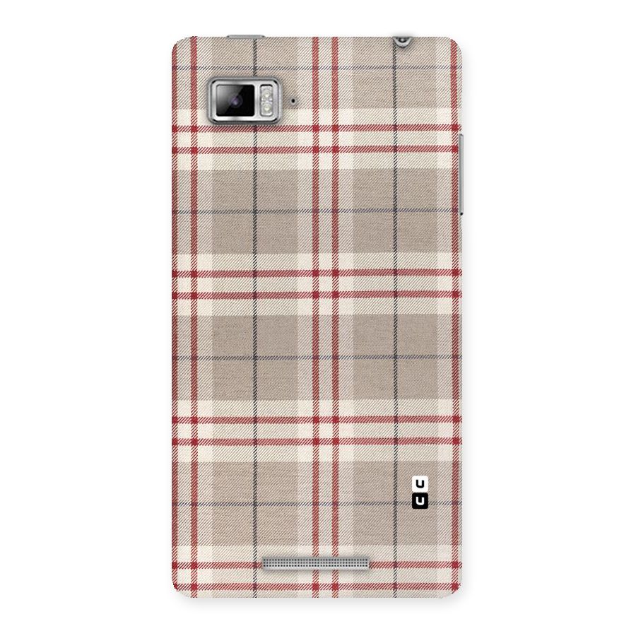 Beige Red Check Back Case for Lenovo Vibe Z K910