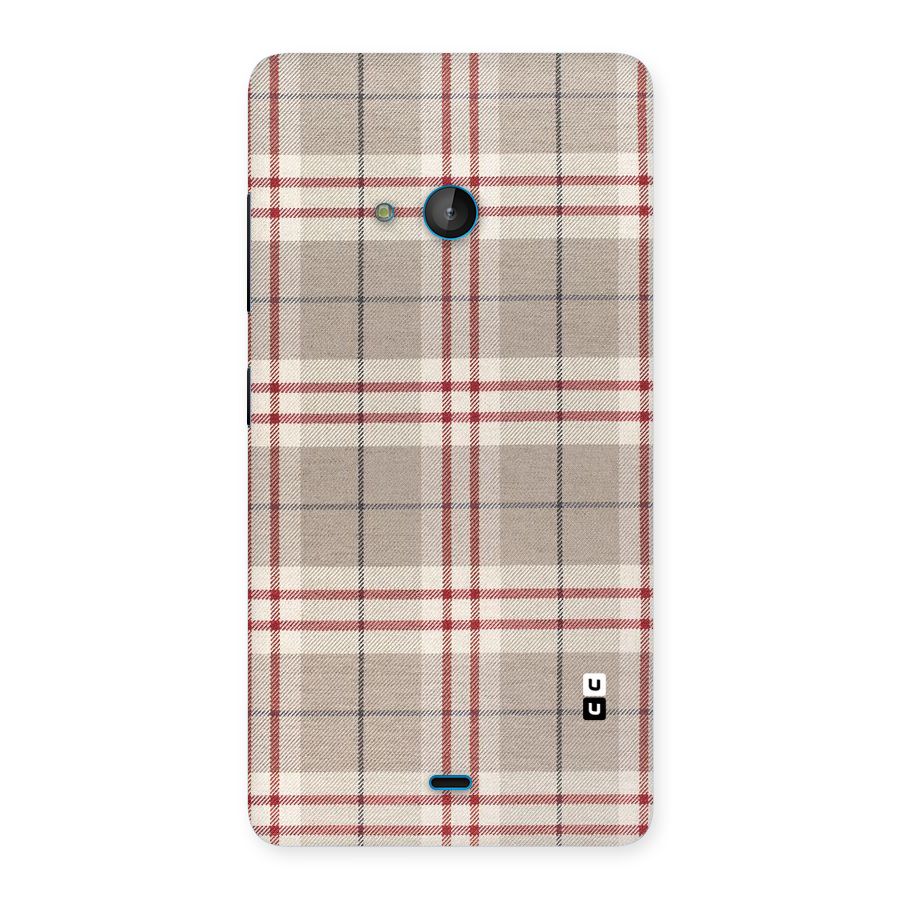 Beige Red Check Back Case for Lumia 540