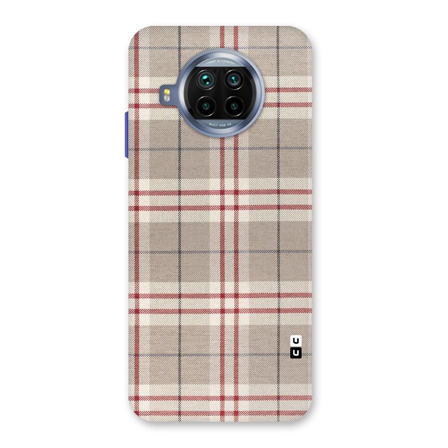 Beige Red Check Back Case for Mi 10i