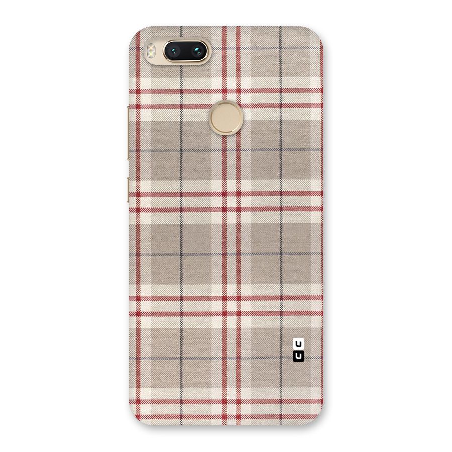 Beige Red Check Back Case for Mi A1