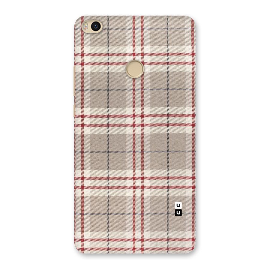 Beige Red Check Back Case for Mi Max 2