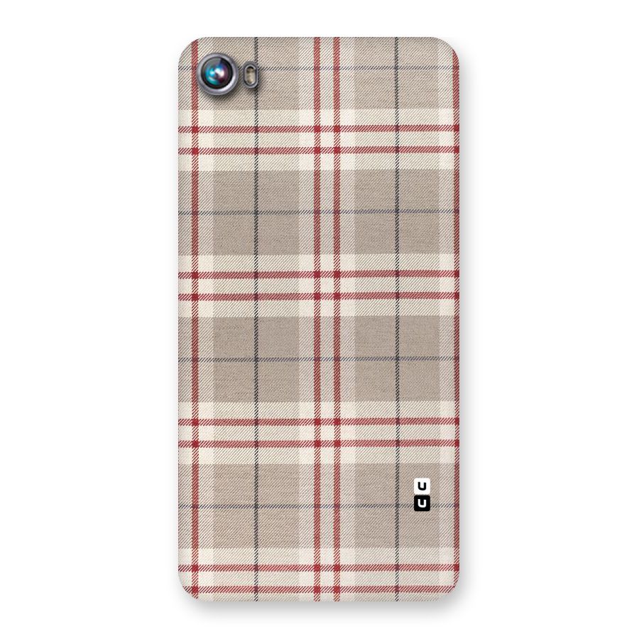 Beige Red Check Back Case for Micromax Canvas Fire 4 A107
