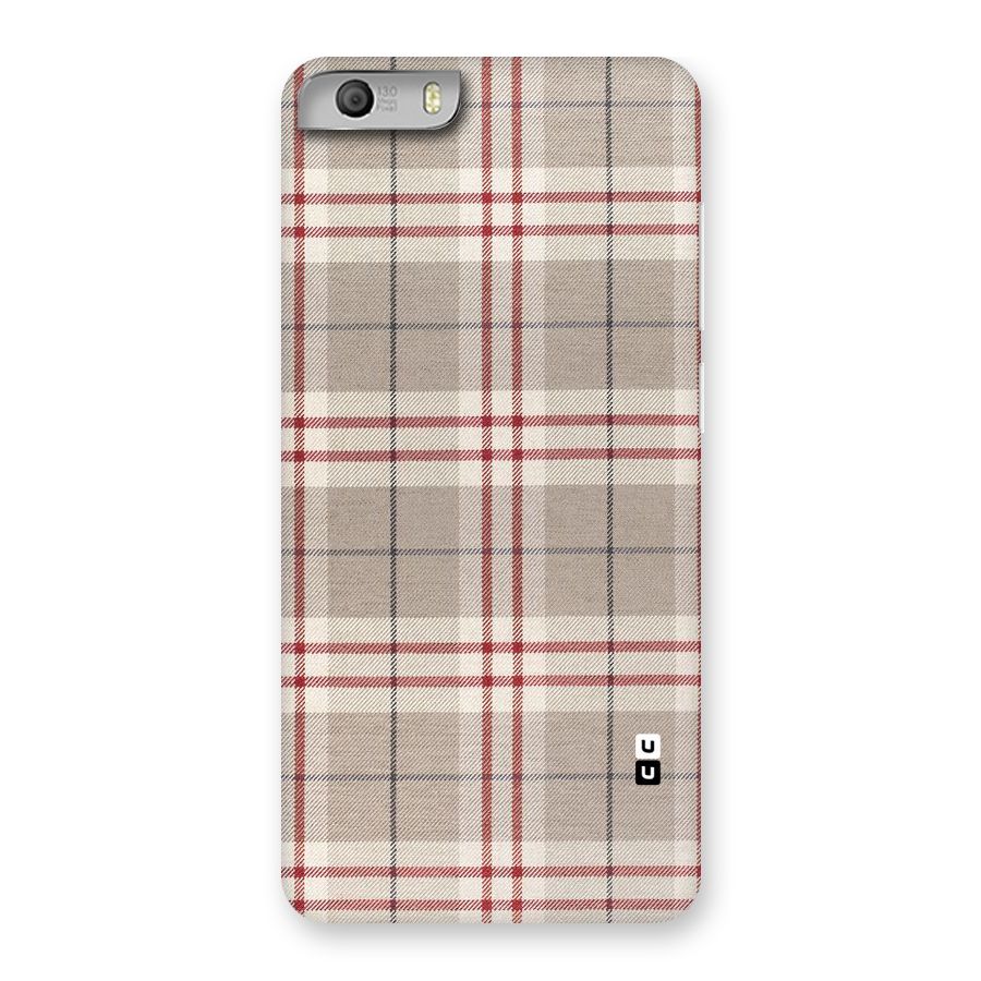 Beige Red Check Back Case for Micromax Canvas Knight 2