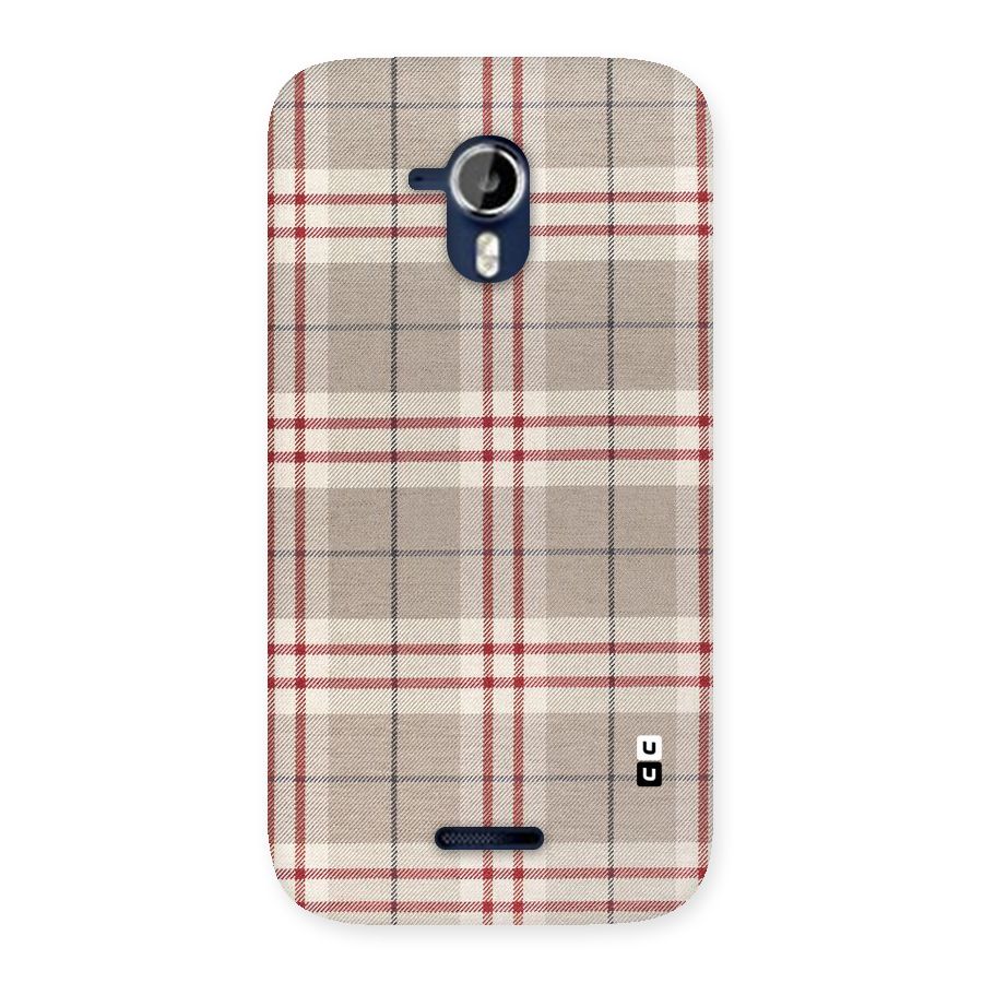 Beige Red Check Back Case for Micromax Canvas Magnus A117