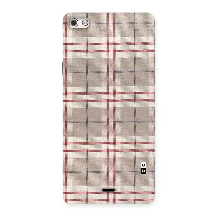 Beige Red Check Back Case for Micromax Canvas Silver 5
