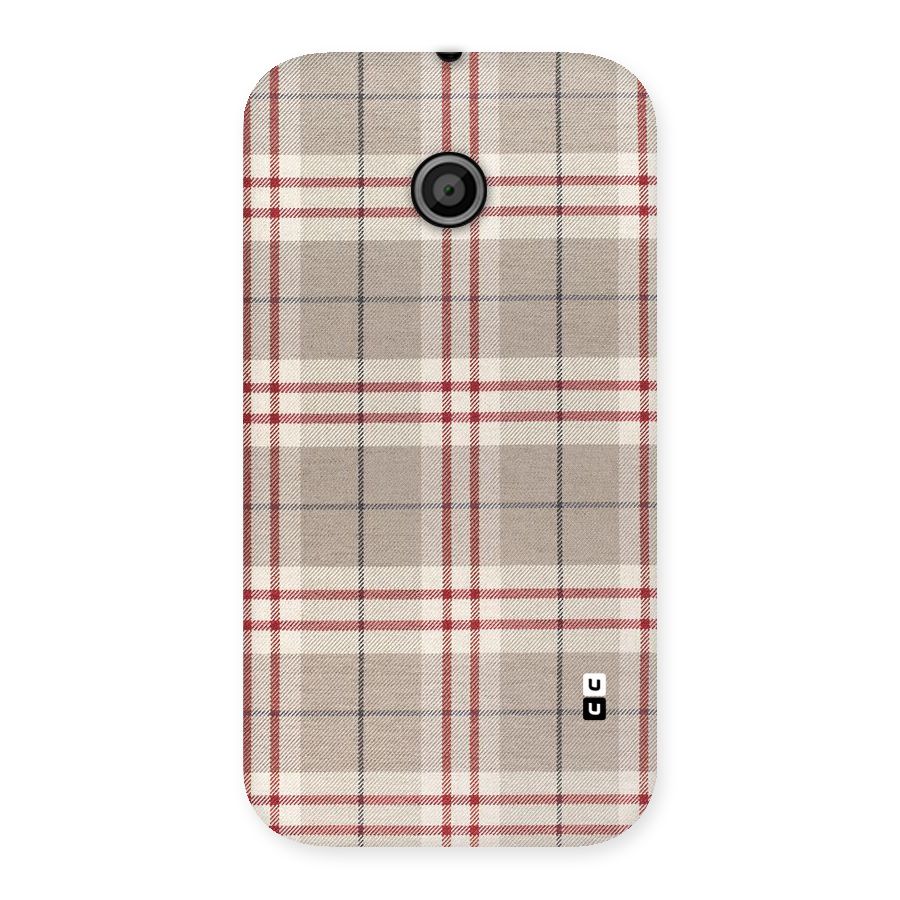 Beige Red Check Back Case for Moto E