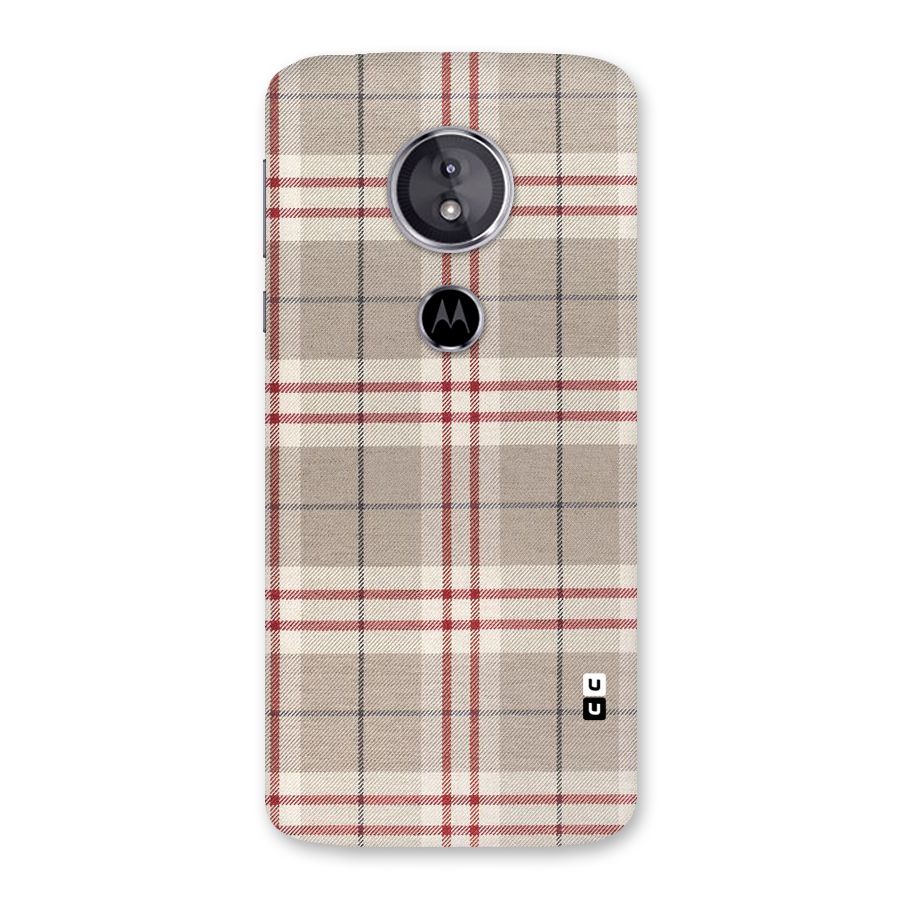 Beige Red Check Back Case for Moto E5