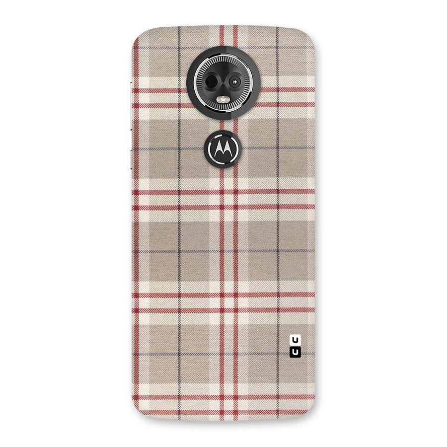 Beige Red Check Back Case for Moto E5 Plus