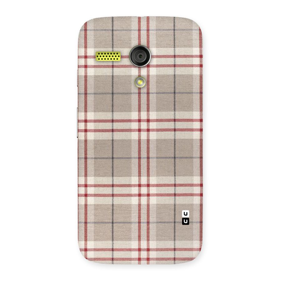 Beige Red Check Back Case for Moto G
