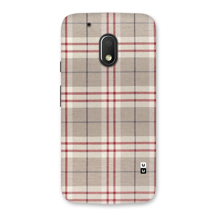 Beige Red Check Back Case for Moto G4 Play