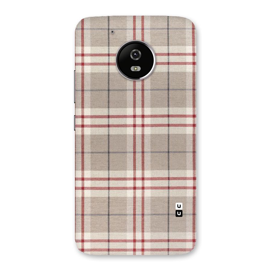 Beige Red Check Back Case for Moto G5