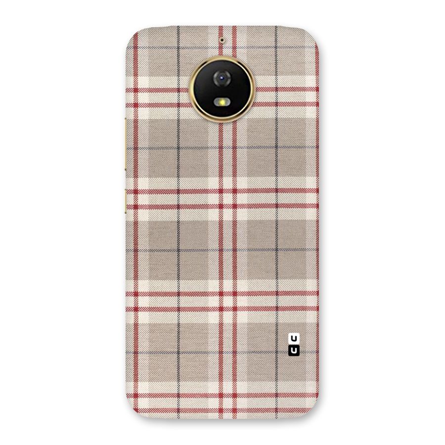 Beige Red Check Back Case for Moto G5s
