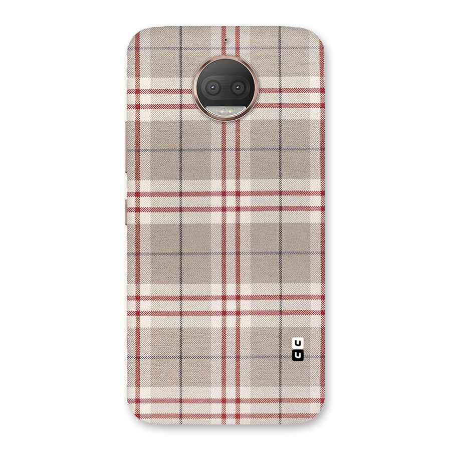 Beige Red Check Back Case for Moto G5s Plus