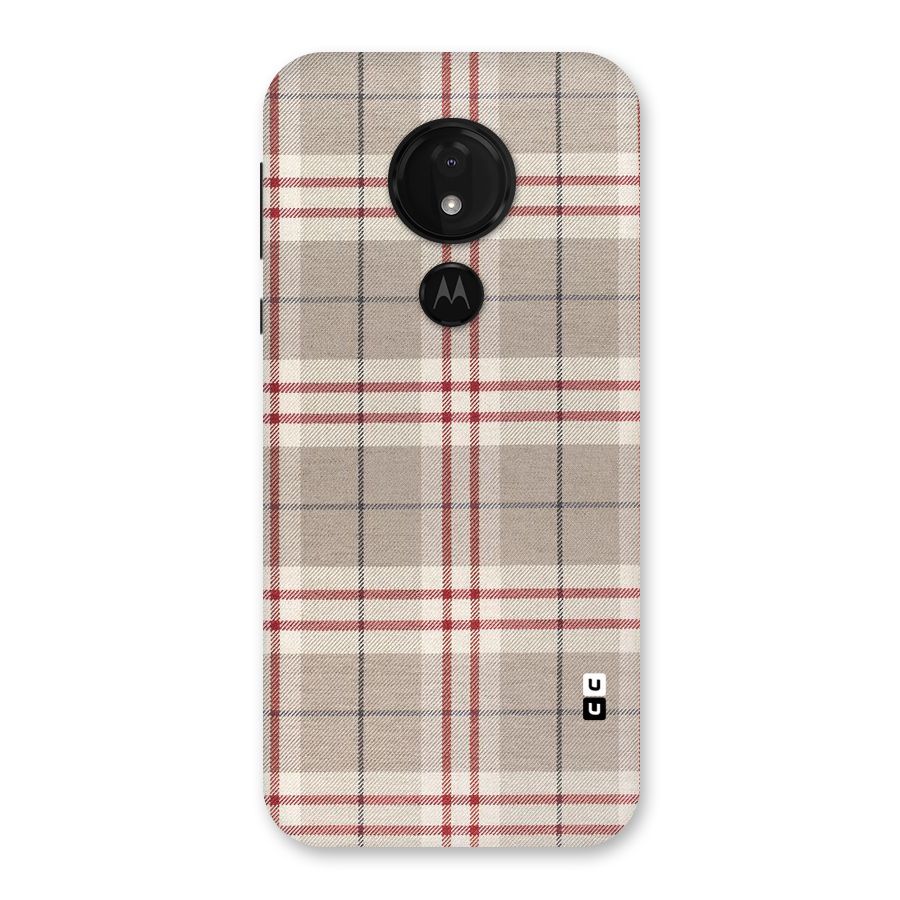Beige Red Check Back Case for Moto G7 Power