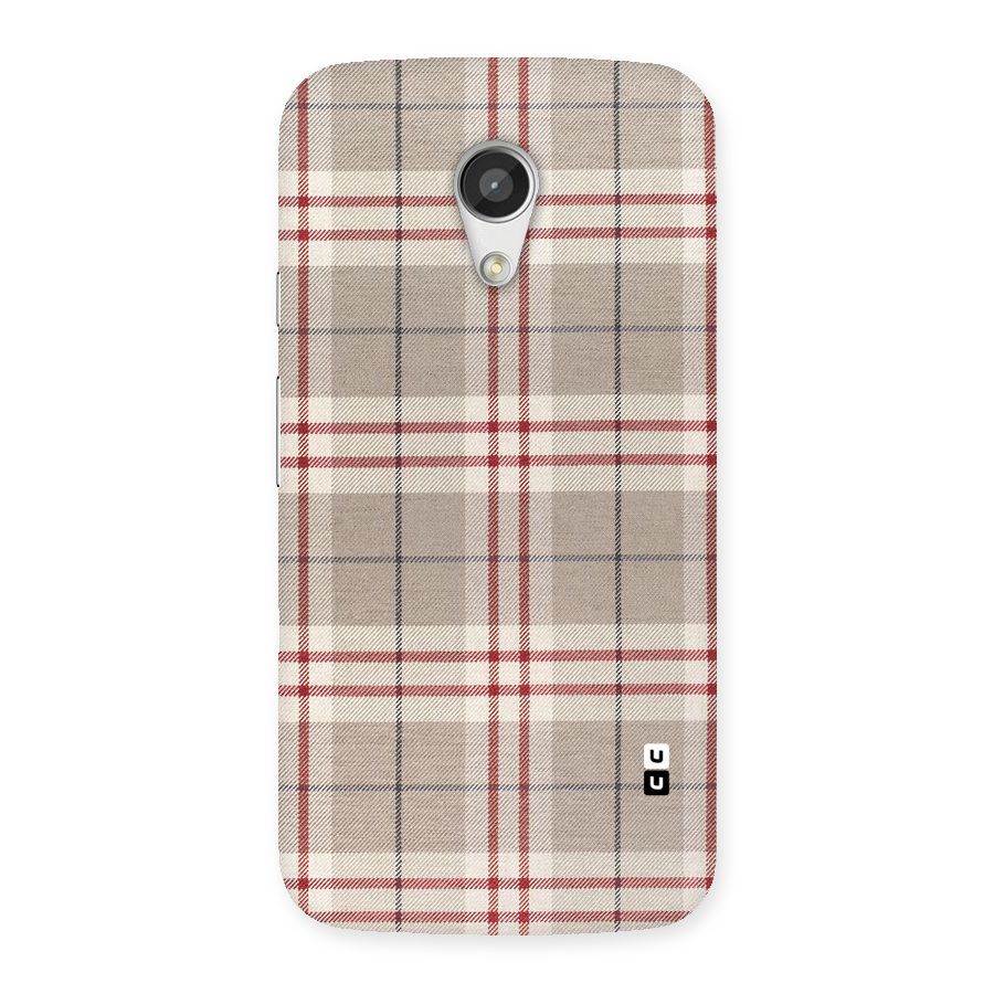 Beige Red Check Back Case for Moto G 2nd Gen