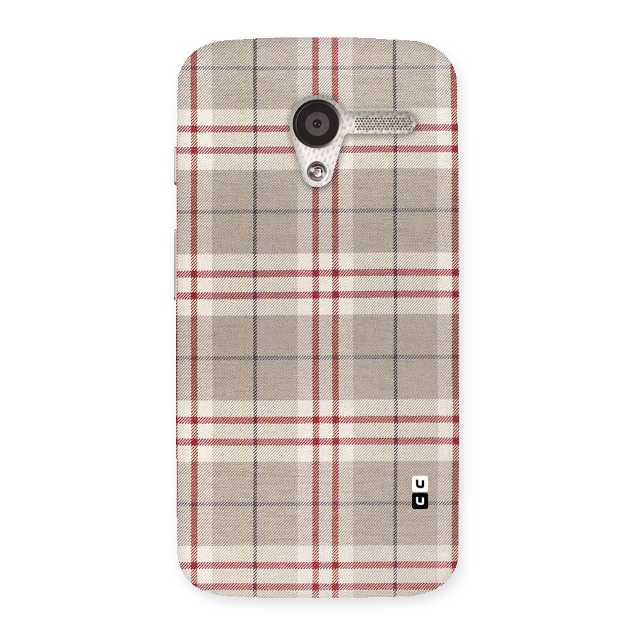 Beige Red Check Back Case for Moto X