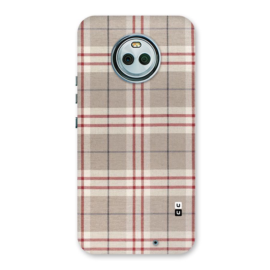 Beige Red Check Back Case for Moto X4