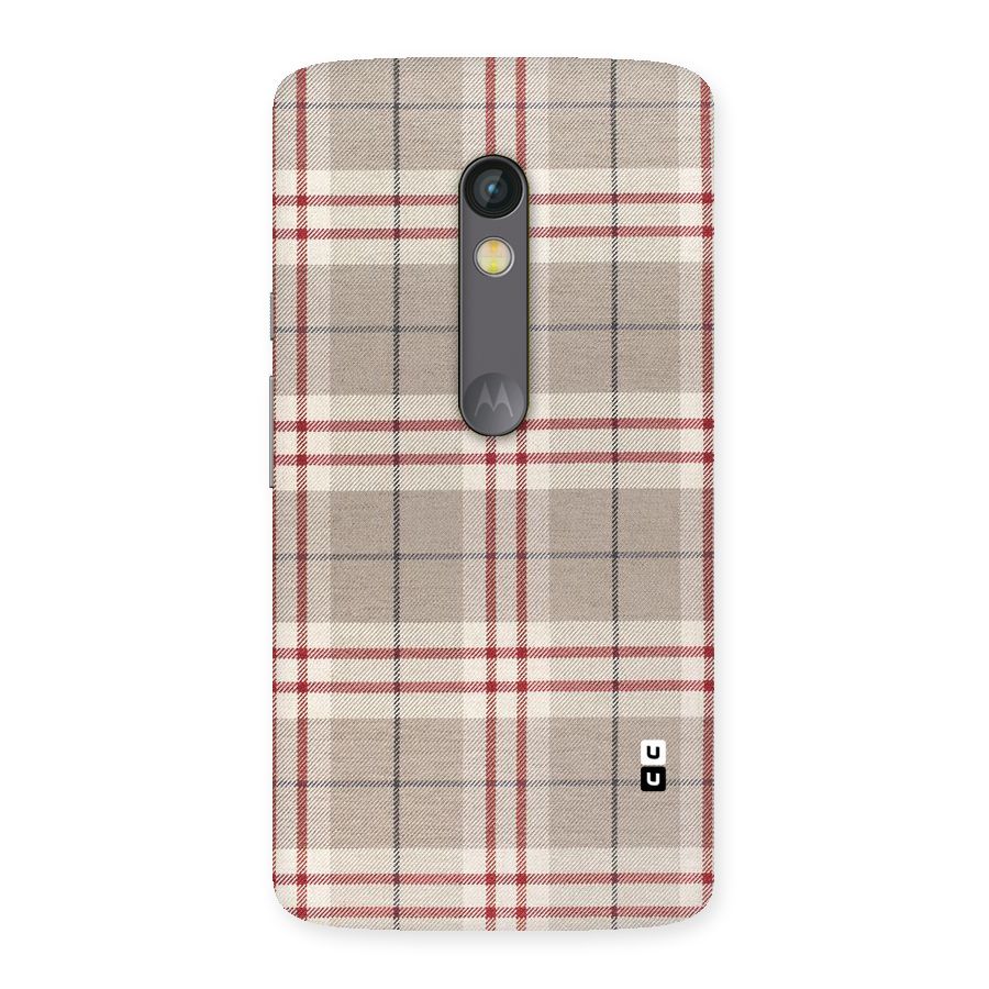Beige Red Check Back Case for Moto X Play